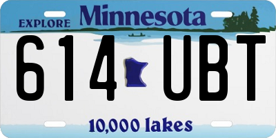 MN license plate 614UBT