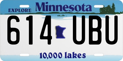MN license plate 614UBU
