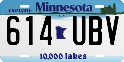 MN license plate 614UBV