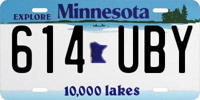 MN license plate 614UBY