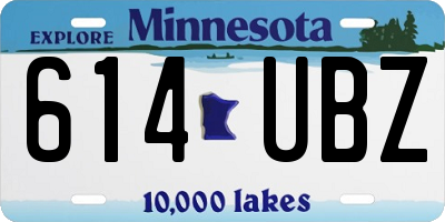 MN license plate 614UBZ