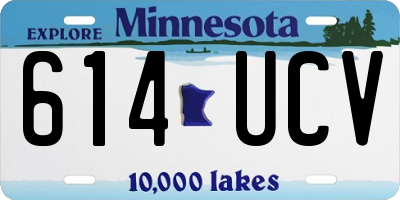 MN license plate 614UCV