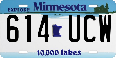 MN license plate 614UCW