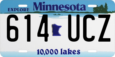 MN license plate 614UCZ