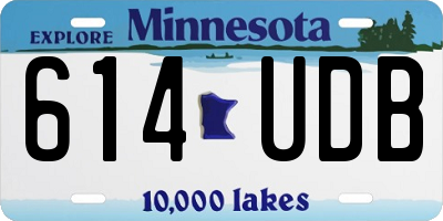 MN license plate 614UDB