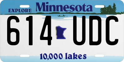 MN license plate 614UDC
