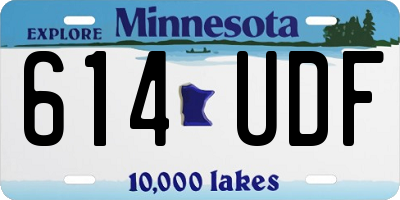 MN license plate 614UDF