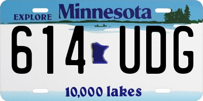 MN license plate 614UDG