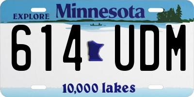 MN license plate 614UDM