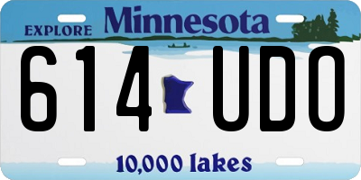 MN license plate 614UDO