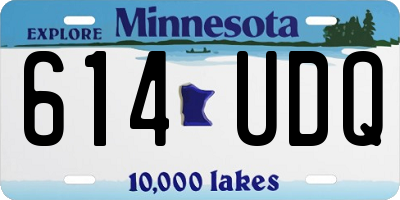 MN license plate 614UDQ