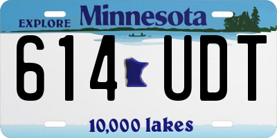 MN license plate 614UDT
