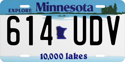 MN license plate 614UDV