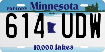 MN license plate 614UDW