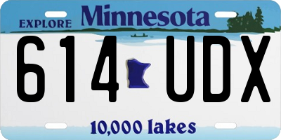 MN license plate 614UDX