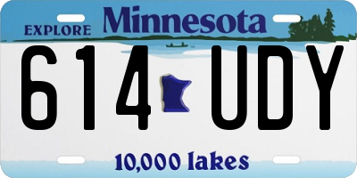 MN license plate 614UDY