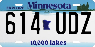 MN license plate 614UDZ