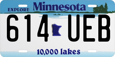 MN license plate 614UEB