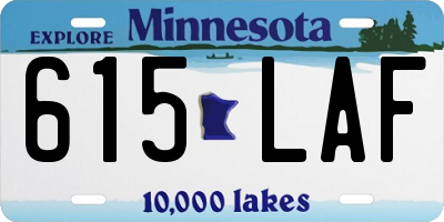 MN license plate 615LAF