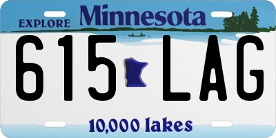 MN license plate 615LAG