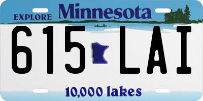 MN license plate 615LAI