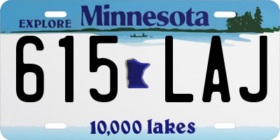 MN license plate 615LAJ