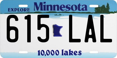 MN license plate 615LAL