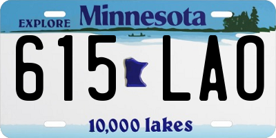 MN license plate 615LAO