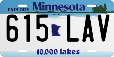 MN license plate 615LAV
