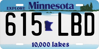 MN license plate 615LBD