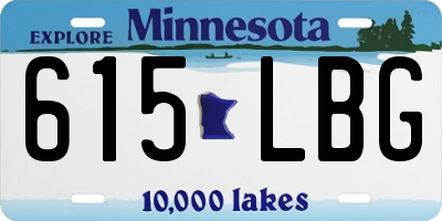 MN license plate 615LBG