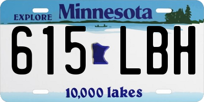 MN license plate 615LBH