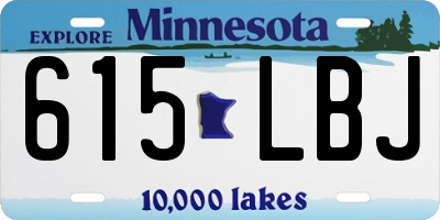 MN license plate 615LBJ