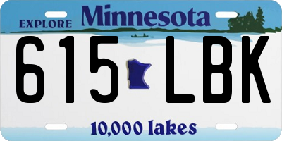 MN license plate 615LBK