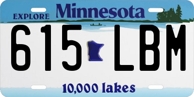 MN license plate 615LBM