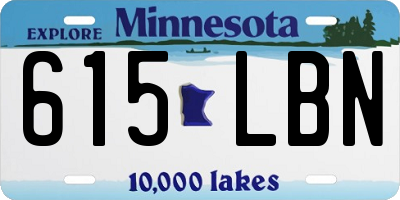 MN license plate 615LBN