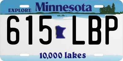 MN license plate 615LBP