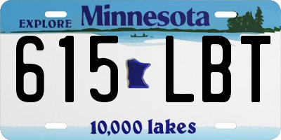 MN license plate 615LBT