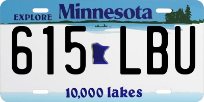 MN license plate 615LBU