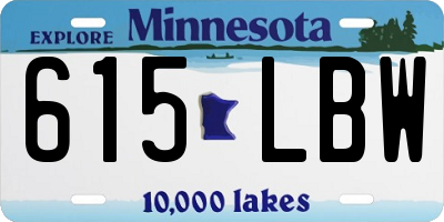 MN license plate 615LBW