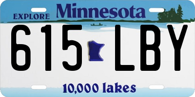 MN license plate 615LBY