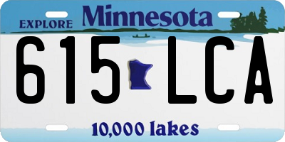 MN license plate 615LCA