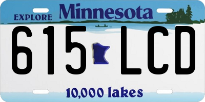 MN license plate 615LCD