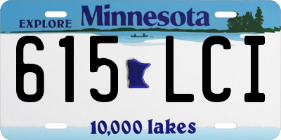 MN license plate 615LCI