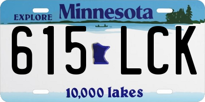 MN license plate 615LCK