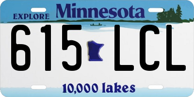 MN license plate 615LCL