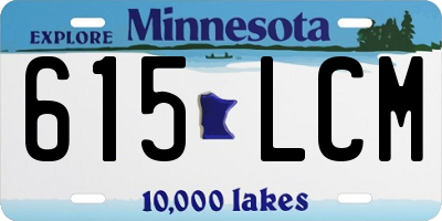MN license plate 615LCM