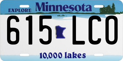MN license plate 615LCO