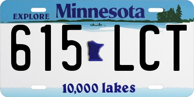 MN license plate 615LCT