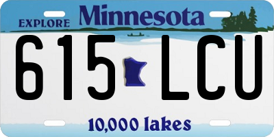 MN license plate 615LCU